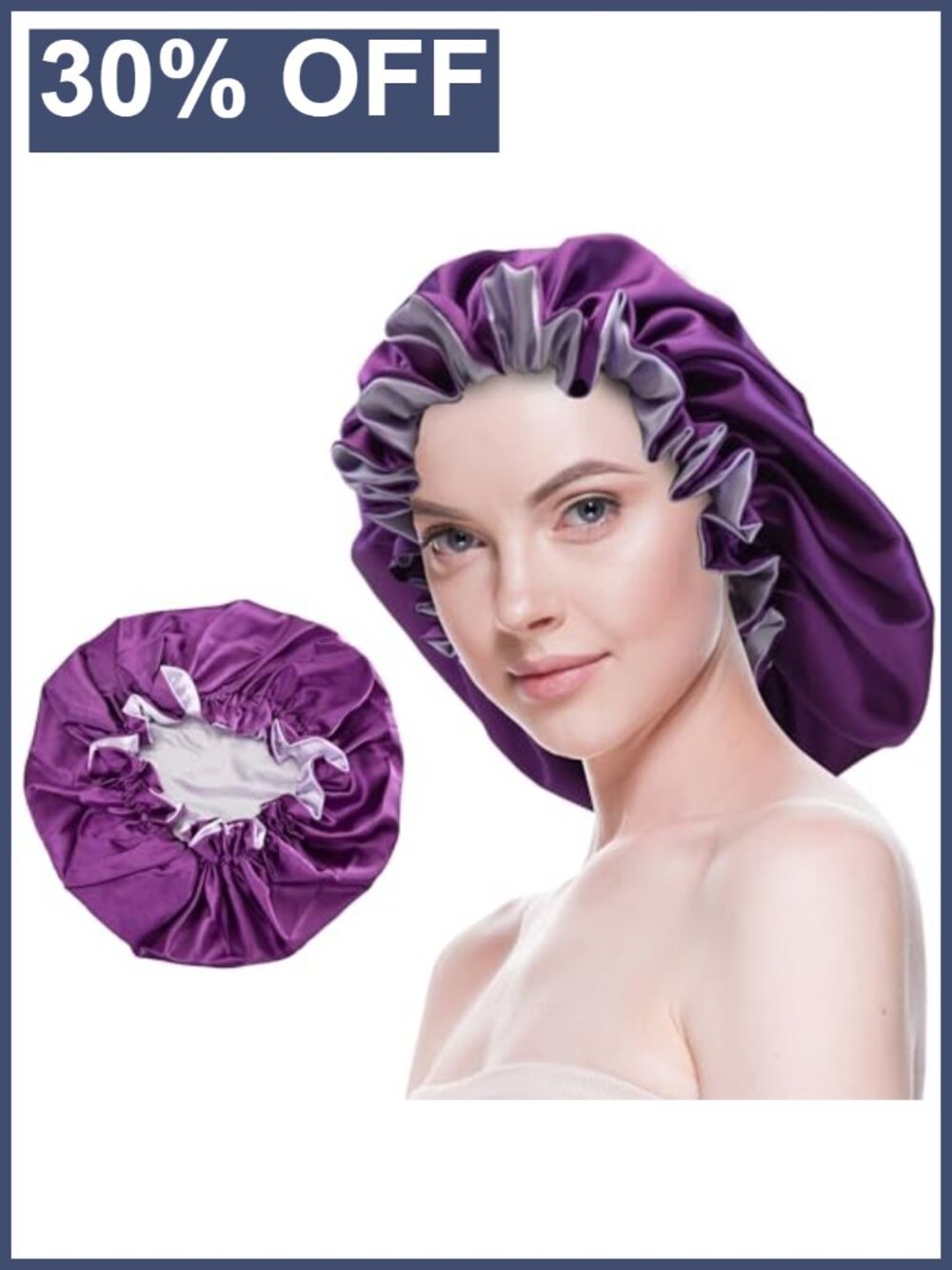 Double Layer Reversible Satin Sleep Bonnet Hair Cap for Women